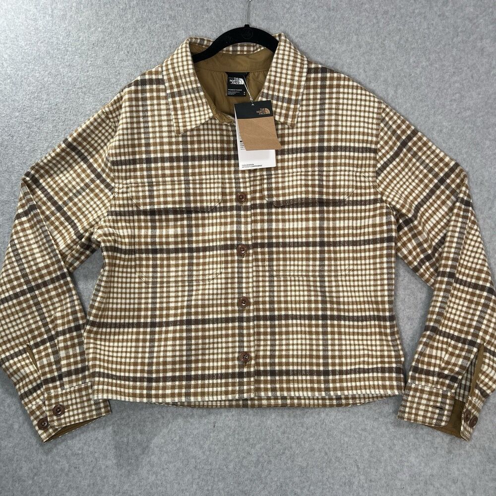 NWT The North Face Women's Valley Flannel Shirt Jacket  Utility Brown MED. $110